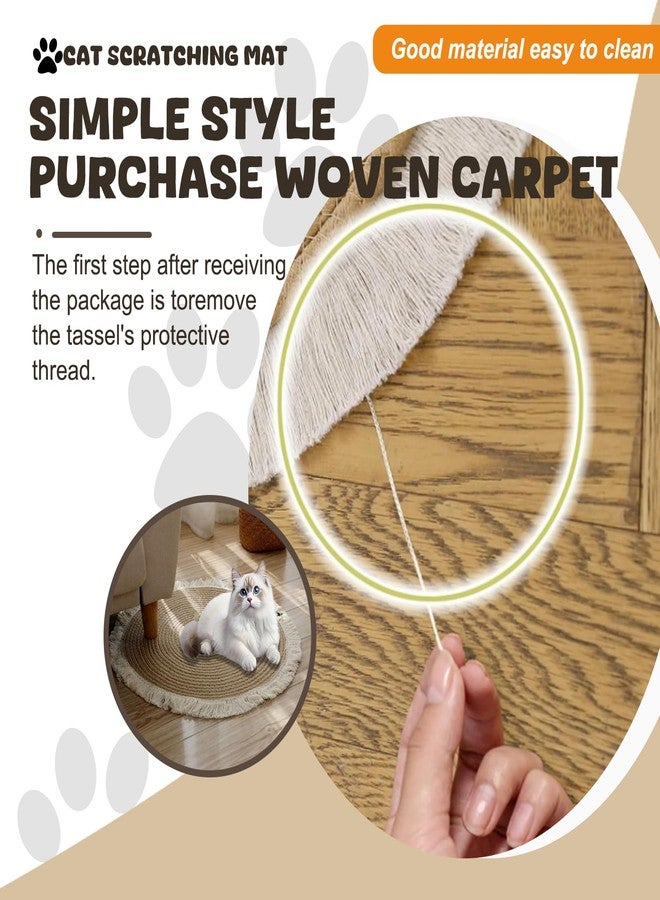 Xanadued Cotton Rope Area Rug for Cats, Cat Scratch Rug, Washable Boho Braided Circle Rug, Soft and Stylish Home Accen for Cat Lovers - Image 3